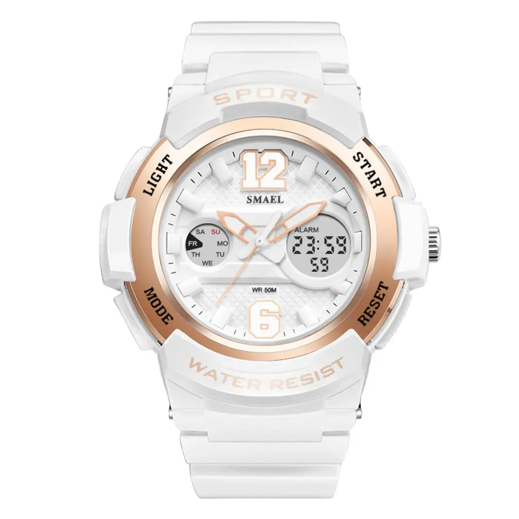 

SMAEL Sports LED Wristwatch Women Waterproof Wrist Watch Dual Display Watch Quartz Movement Watch Relogio Feminino Girls Watches