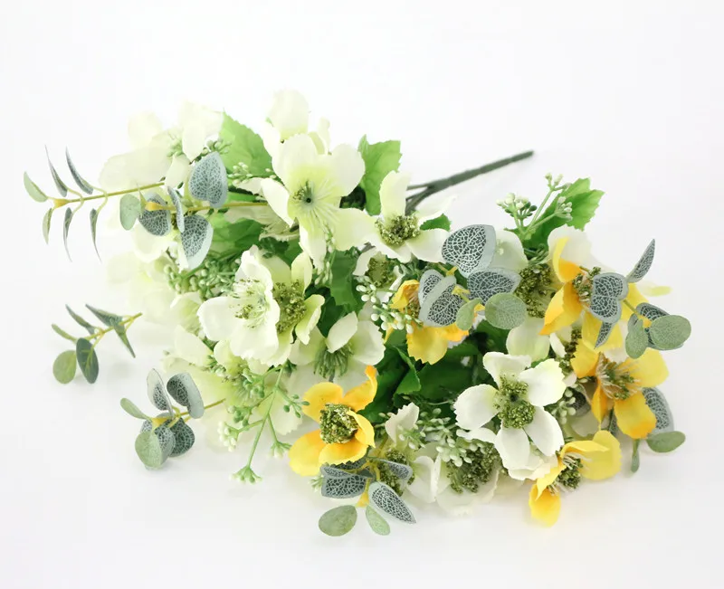 Flone Emulation Plastic Flower Chrysanthem Artificial Silk Flowers Little Daisy For Wedding Home Office Leisure Party Decora (5)