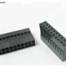 20 шт./лот 20 штифтов 2x10 штифтов 2,54 мм Двухрядные пластиковые Dupont головки перемычки провода кабель корпус Женский контактный разъем