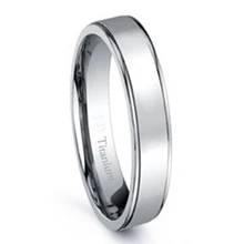 4 мм Женская титановая плоская полированная отделка Свадебная лента обручальное кольцо Свадебные украшения для девушек и мужчин Женский TI012RW