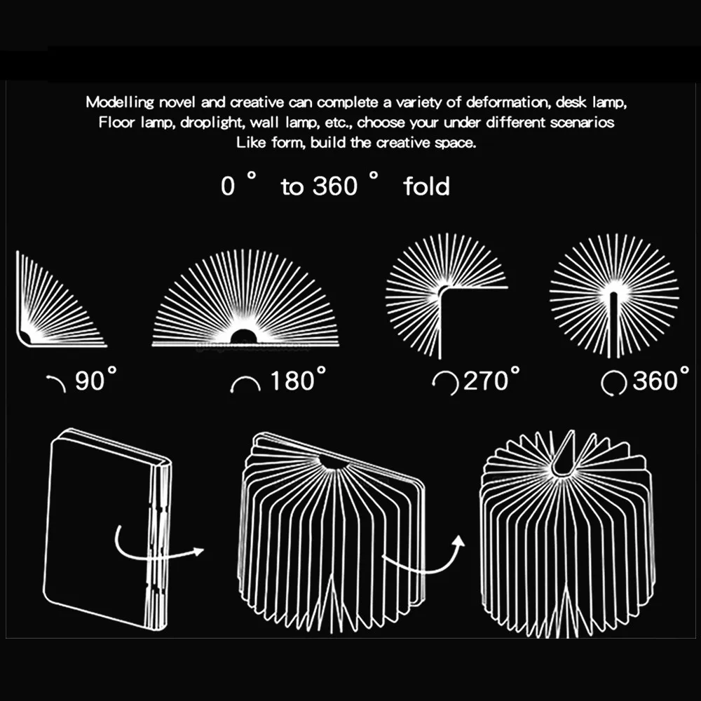 USB Перезаряжаемый светодиодный светильник, Складная Лампа для книг, Деревянный/кожаный ночной Светильник s, новинка, подарки на день рождения для детей, друзей