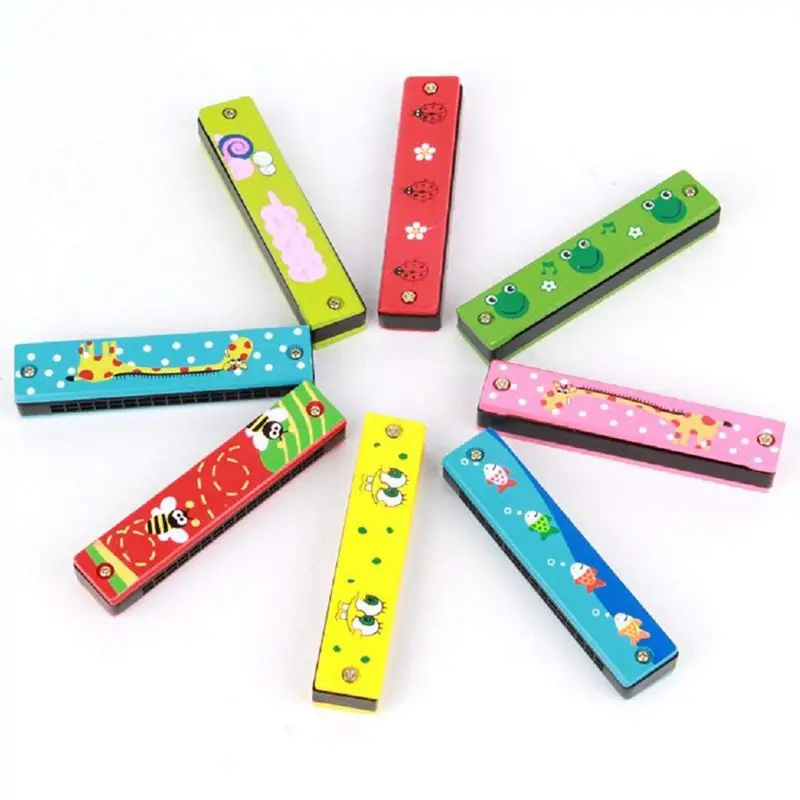 Деревянные окрашенные гармоники музыкальный инструмент Melodica Ранние Обучающие Детские игрушки Детские Красочные товары для праздника