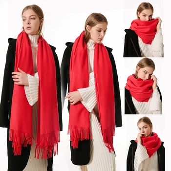 

Fashion Spring Winter Scarves For Women Shawls And Wraps Lady Pashmina Pure Long Cashmere Head Scarf Hijabs Stoles