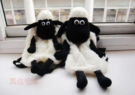 

Candice guo new arrival hot sale very cute soft lamb sheep plush schoolbag baby backpack bag toy birthday christmas gift 1pc