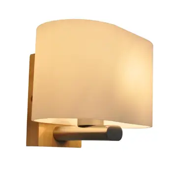 

2017 European craft glass and rubber wood products professional art Square cloth lampshade China Post free mail home wall lamp