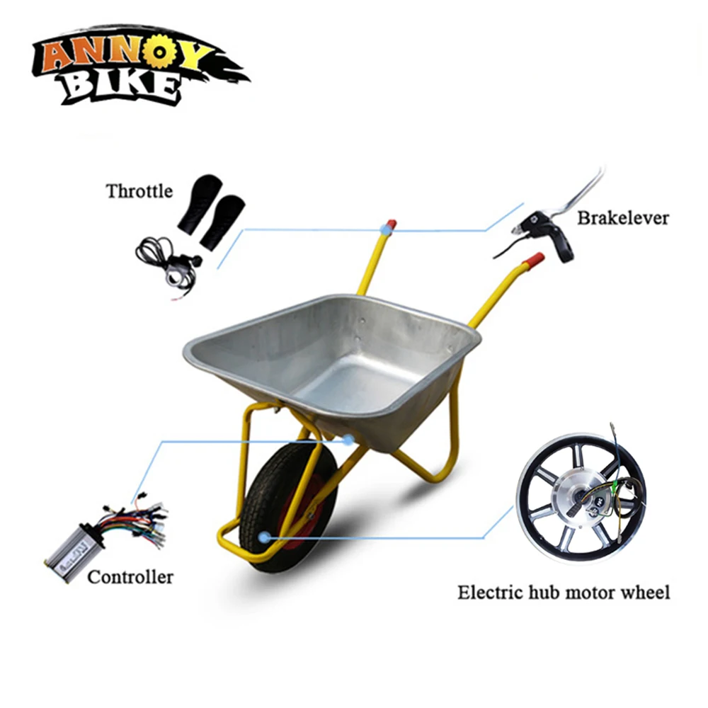 14inch Elecetric Bicycle Wheelbarrow Kit Single Wheel High Torque Gear