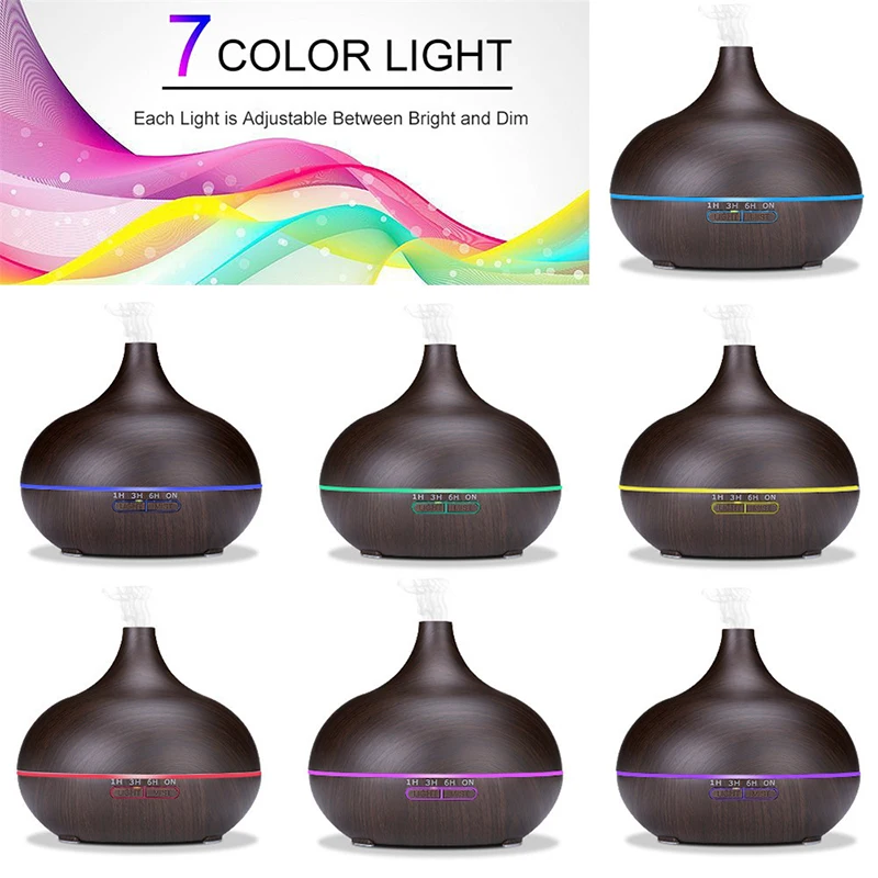 Billig 400 ml USB aroma öl diffusor holz elektrische luftbefeuchter ultraschall luftbefeuchter aromatherapie LED licht nebel maker für home
