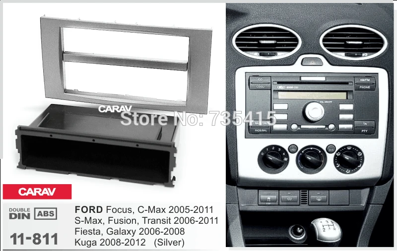 Din Fascia for FORD Focus Radio,C Max 2005 2011 CD DVD Stereo Panel Dash Mount Trim Kit Surround