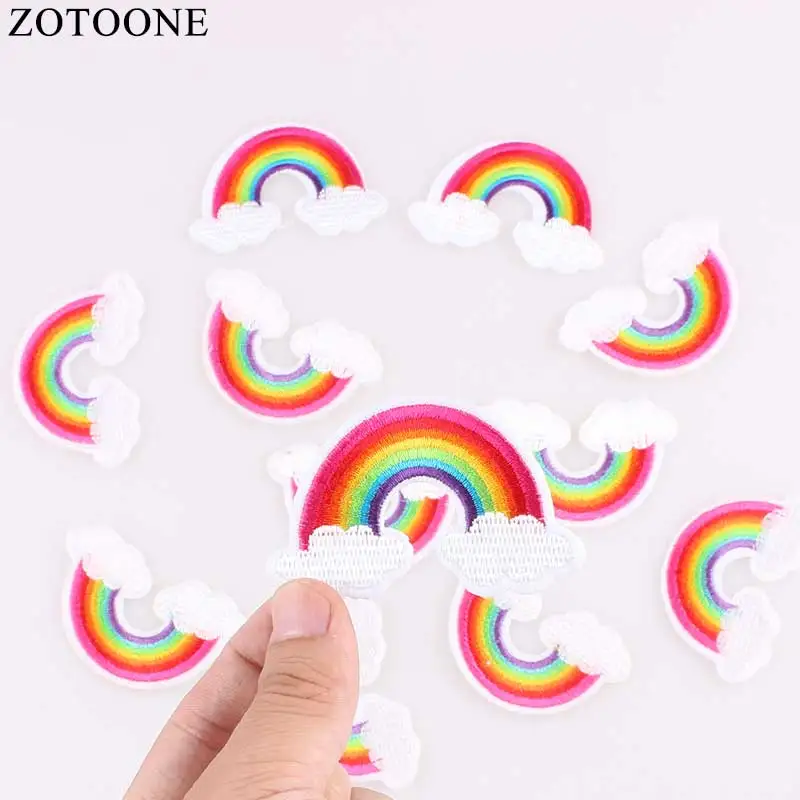 rainbow iron on patches clothes