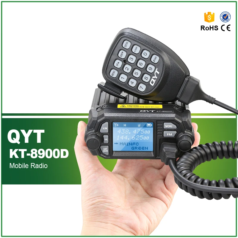 

QYT KT-8900D Color Screen Dual Band Quad-standby 5Tone Mobile Radio Transceiver with Cable and Software