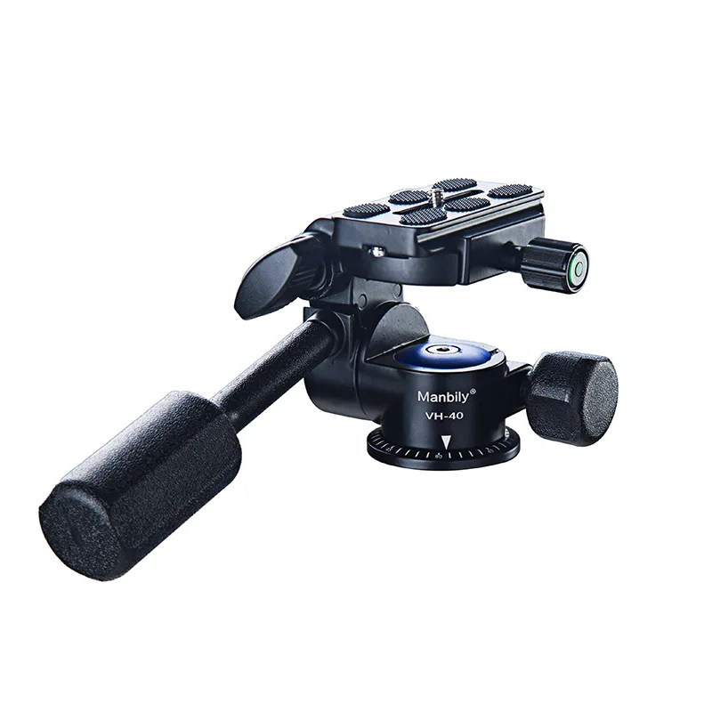 Manbily VH 40 Video Tripod Ball Head 3 way Fluid Head Rocker Arm with