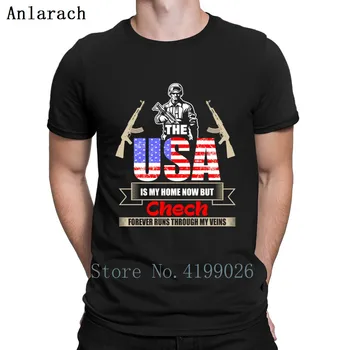 

The Usa Is My Home Now But Chech Forever Runs T-Shirts Create Euro Size Streetwear Authentic Hiphop Top T Shirt Standard Crazy