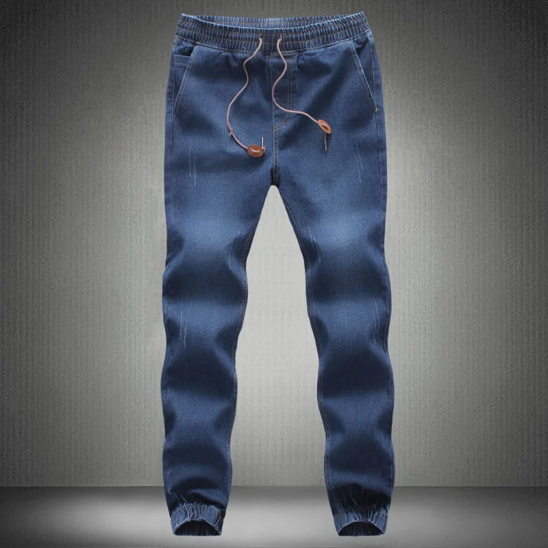 2018 Mens Joggers homme pantalon Denim Jeans Men Drawstring Slim Fit Male Regular Pant Men's Stretch Elastic Casual Straight