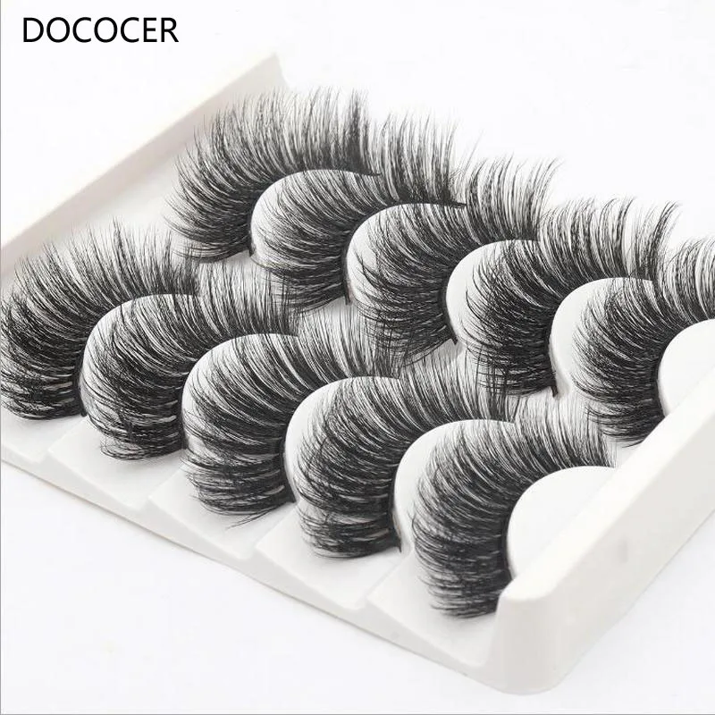 

5 Pairs makeup eyelashes natural long 6d mink lashes handmade false eyelashes 6d lashes eyelash extension maquiagem DOCOCER