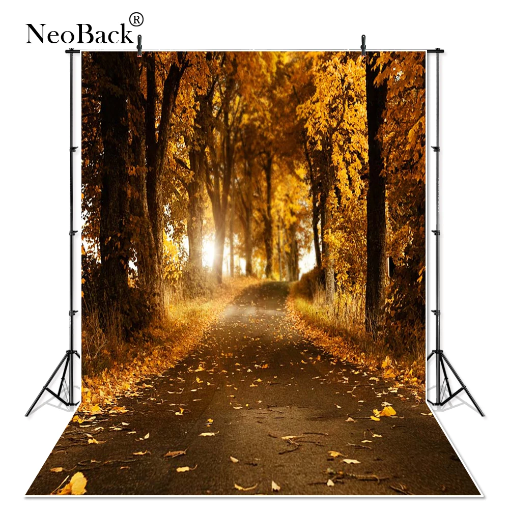 

NeoBack 8x12ft Golden Autumn Forest Woods Photographic Backgrounds Photo Studio Indoor Wedding Scene Photo Backdrops P2774