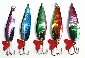

Free Shipping Spoon Bait Fishing Lure Metal False Bait Fishing Tackle 8g Five Colorful Colors