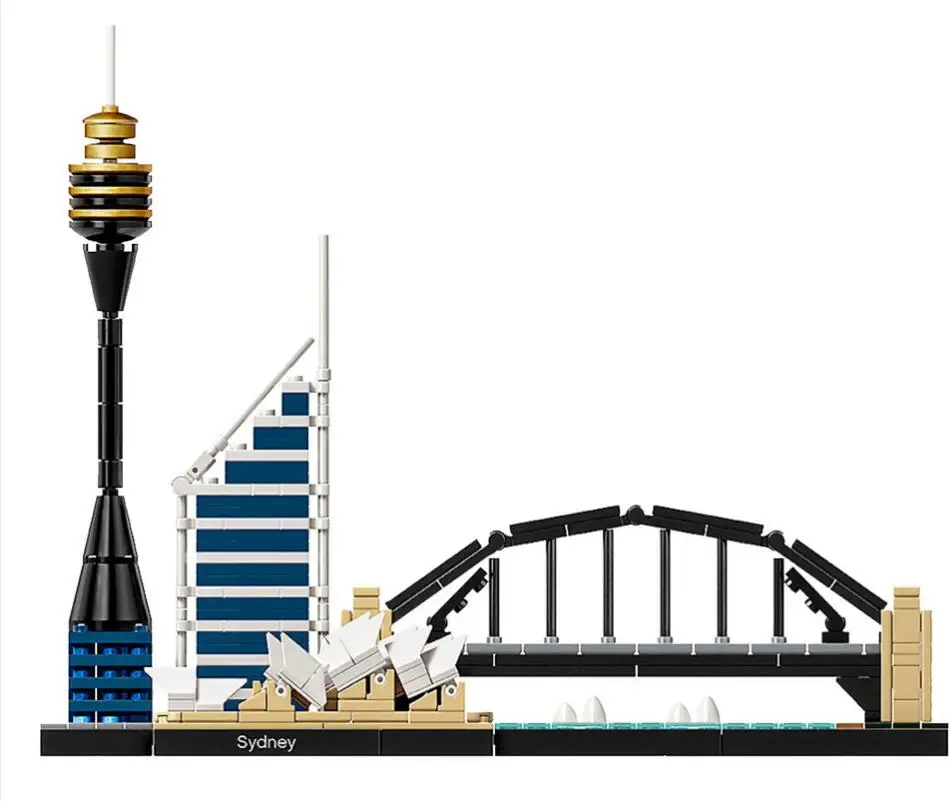 

Historique 361 Pcs batiment Sydney Opera House Tower Bridge Modele Blocs de Construction DIY Briques Jouets Educatifs