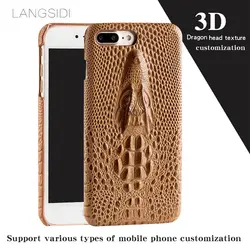 LANGSIDI ручная работа пользовательского handphone случае 3D кран hard shell половина задняя крышка прикреплены для iPhone X шасси модели из кожи