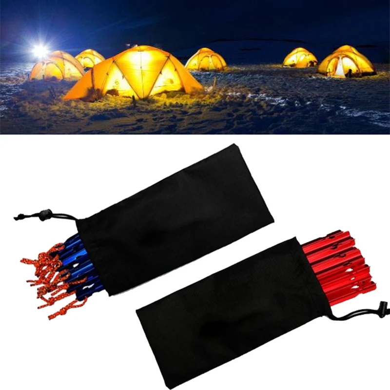 5 PCS 18CM Tent Rope Pegs Shine Trip Aluminum Tent Ground Nail Stake