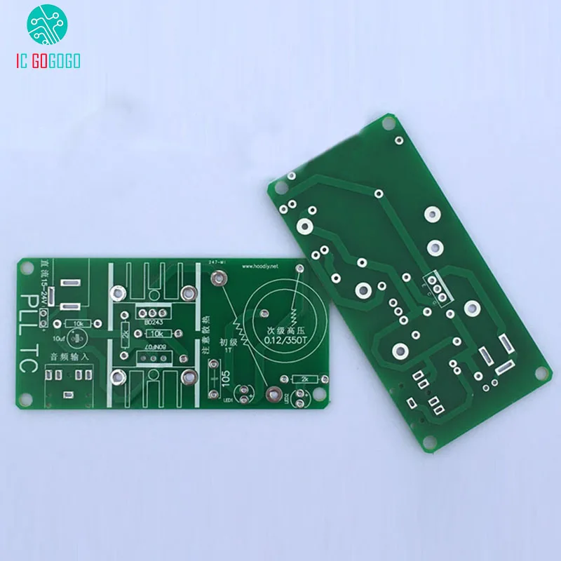 

Mini Music Tesla Coil PCB Circuit Board Plasma Horn Speaker Science Electronic Production DIY Kit 15W DC 15-24V