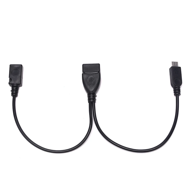 

2 In 1 OTG Micro USB Host Power Y Splitter USB Adapter to Micro 5 Pin Male Female Cable new