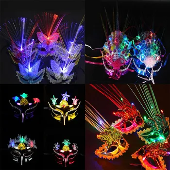

Multiple Butterfly Glowing Light Mask Women Lady Flashing Masquerade Masks Party Dress Decor Christmas Halloween