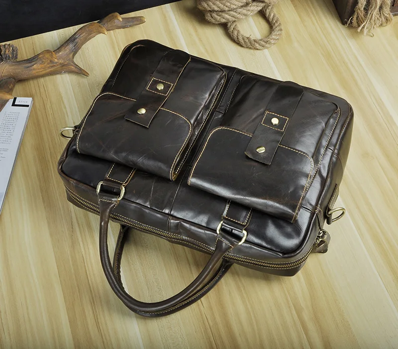Мужской кожаный дизайнерский деловой портфель для путешествий 1", портфель для документов, сумка-мессенджер на плечо 9985b
