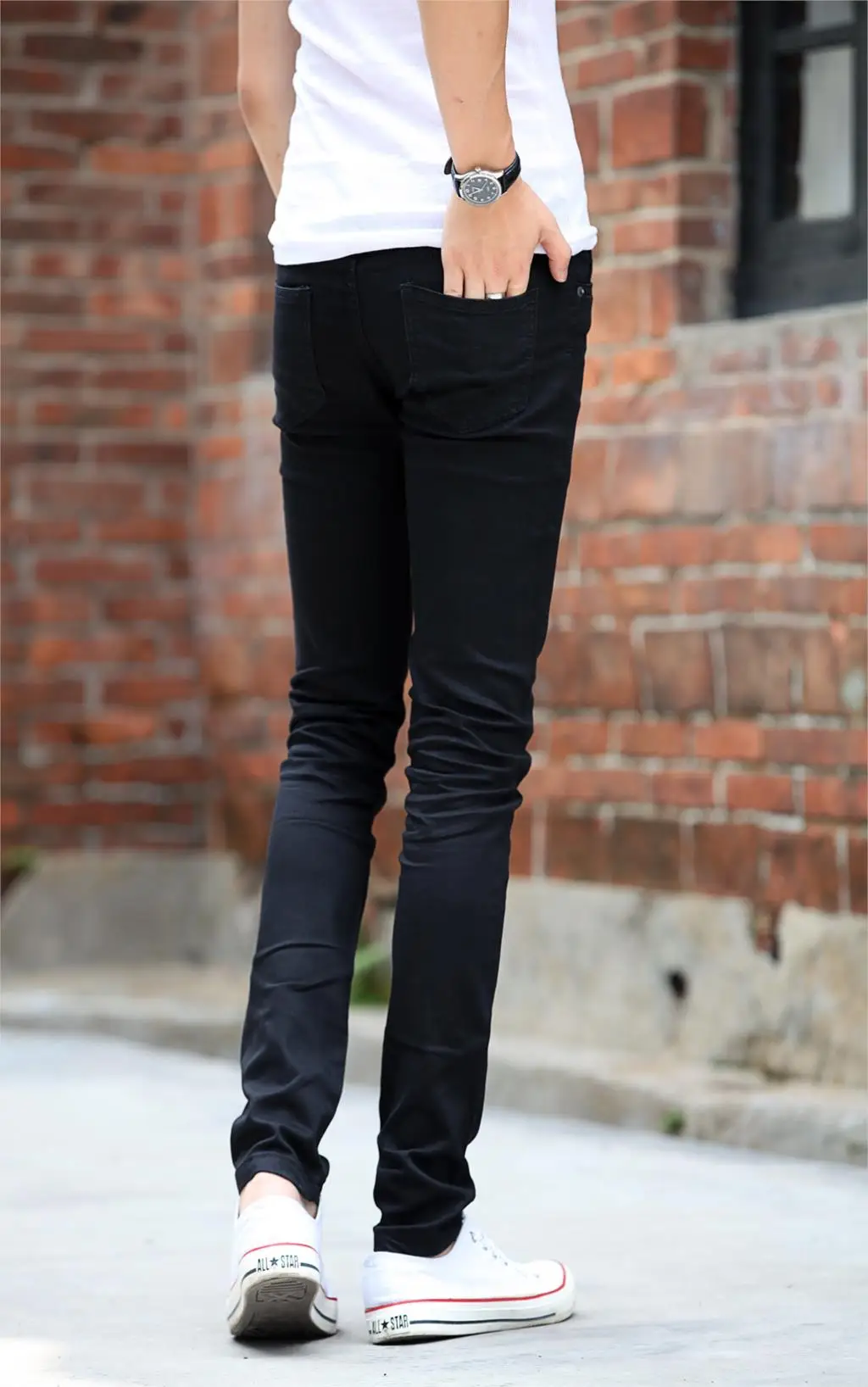 Мужские обтягивающие Стрейчевые брюки, узкие джинсы, осенние модные ковбойские узкие брюки-карандаш, мужские повседневные джинсы, черные джинсовые брюки, размер 27-42