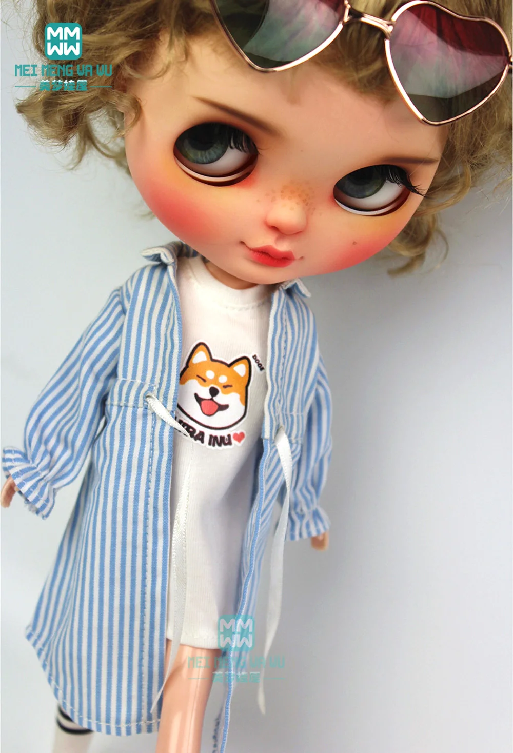 1 шт. Blyth Кукла Одежда Повседневная полосатая рубашка, длинная футболка для Blyth Azone1/6 кукла аксессуары