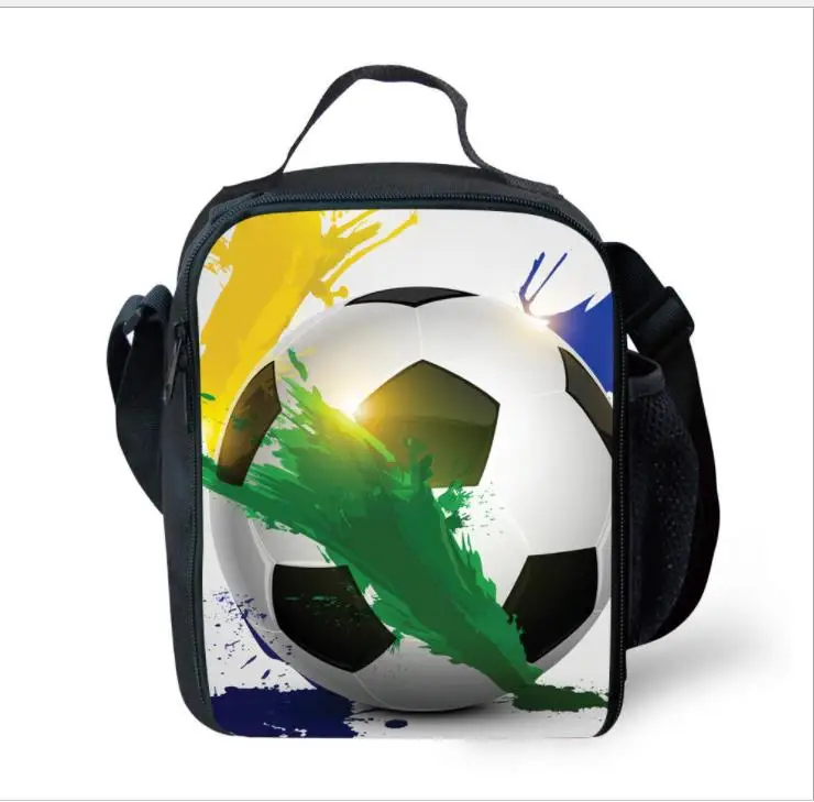 Модная детская сумка для ланча с 3D рисунком льда/Footbally изолированная ланчбокса
