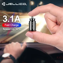 Jellico Mini chargeur de voiture USB pour tablette de téléphone portable GPS 3.1A chargeur rapide chargeur de voiture double USB chargeur de téléphone de voiture adaptateur dans la voiture(China)