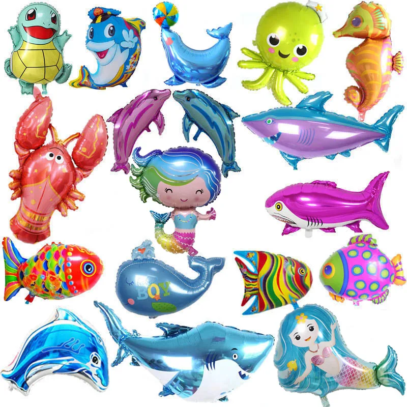

Octopus Foil Balloons Dolphin Shark Fish Inflatable Toys Ocean Sea World Party Balloons Birthday Party Decorations Kids Decor