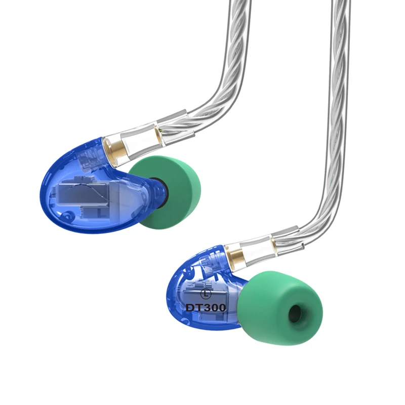 NICEHCK DT300 Pro 3BA привод в ухо наушник 3 сбалансированных арматуры съемный Отсоединяемый MMCX кабель HIFI монитор спортивные наушники - Цвет: Blue