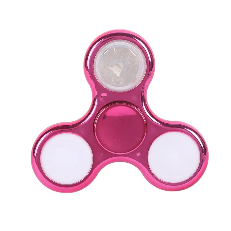 Liga Chapeamento de mão Giratório de Alta Velocidade Brinquedos Estresse Ansiedade Adultos Criança dedo de Metal spinners LED Fidget Spinner
