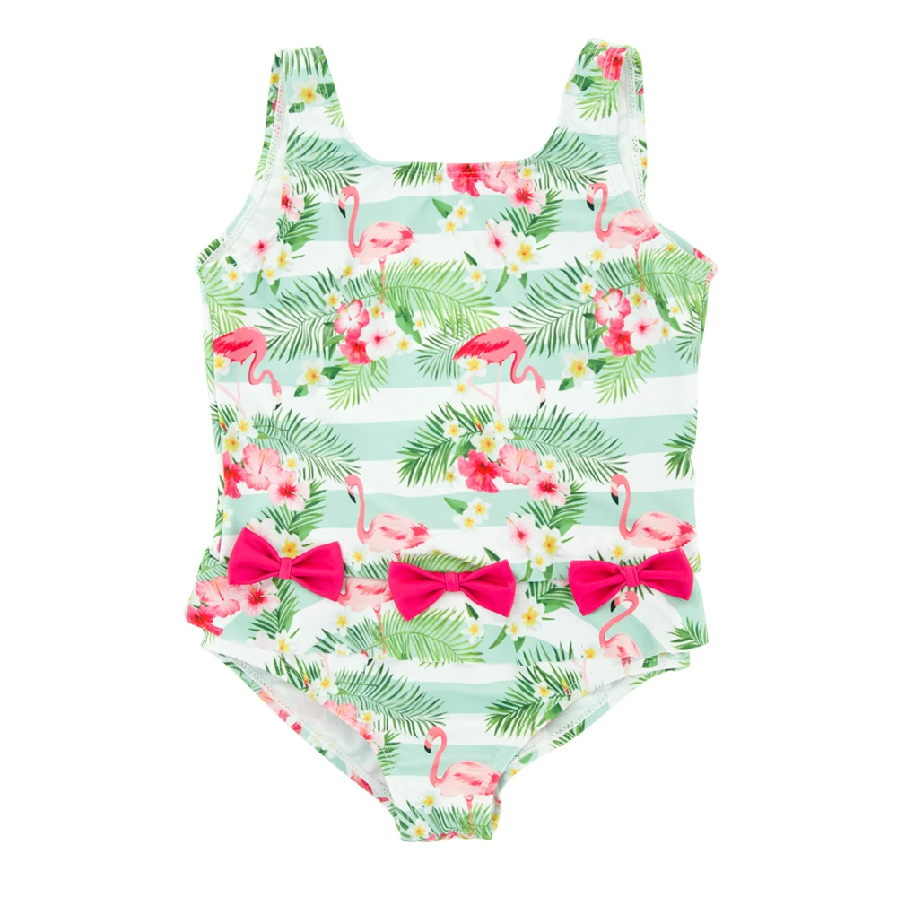 

Kavkas Kids Girls Swimsuit Bow Cute Animal Printed One Piece Summer Chilren Swimwear 1-6 Years Infant Bath Swimming