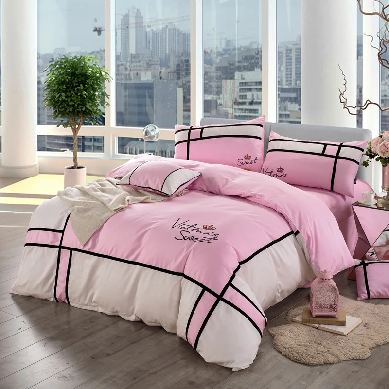 

New Cartoon Bedding Set 4pcs Duvet Cover Sets Egyptian cotton Bed Linen Flat Bed Sheet Set Pillowcase Home Textile Drop Ship