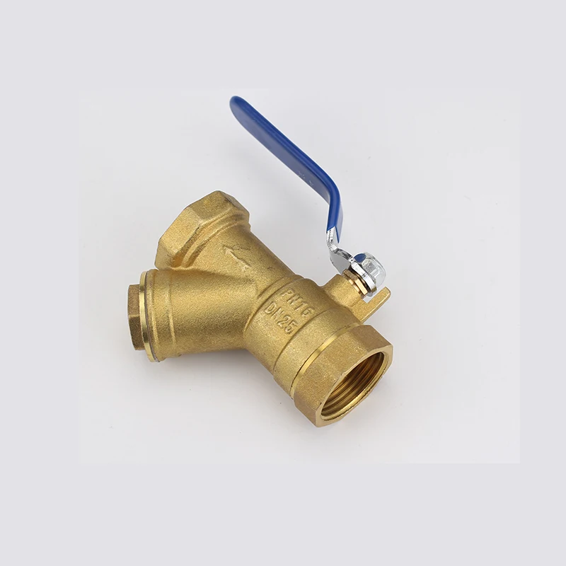 Латунный Y Тип Фильтр шаровой клапан BSP равный женский резьбовой обратный клапан кран воды Латунь встроенный фильтр
