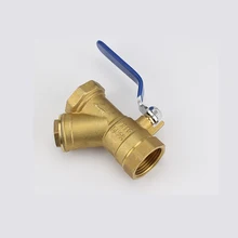 Латунный Y Тип Фильтр шаровой клапан BSP равный женский резьбовой обратный клапан кран воды Латунь встроенный фильтр