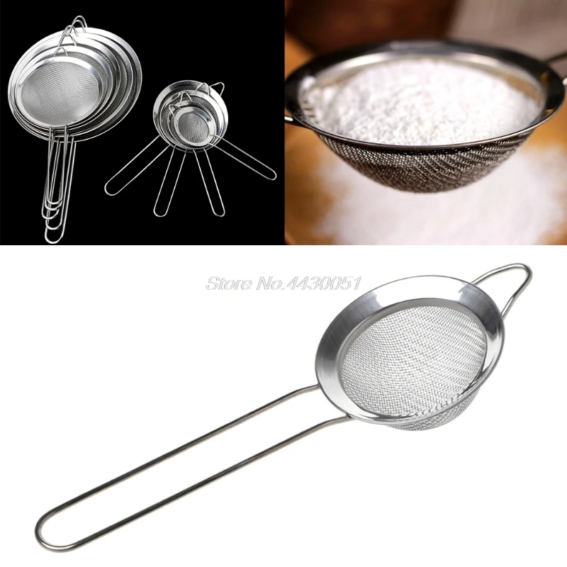 Kitchen Stainless Steel Flour Tea Strainer Mesh Colander Sieve Filter Sifter Kitchen Stainless Steel Flour Tea Strainer Mesh Colander Sieve Filter Sifter