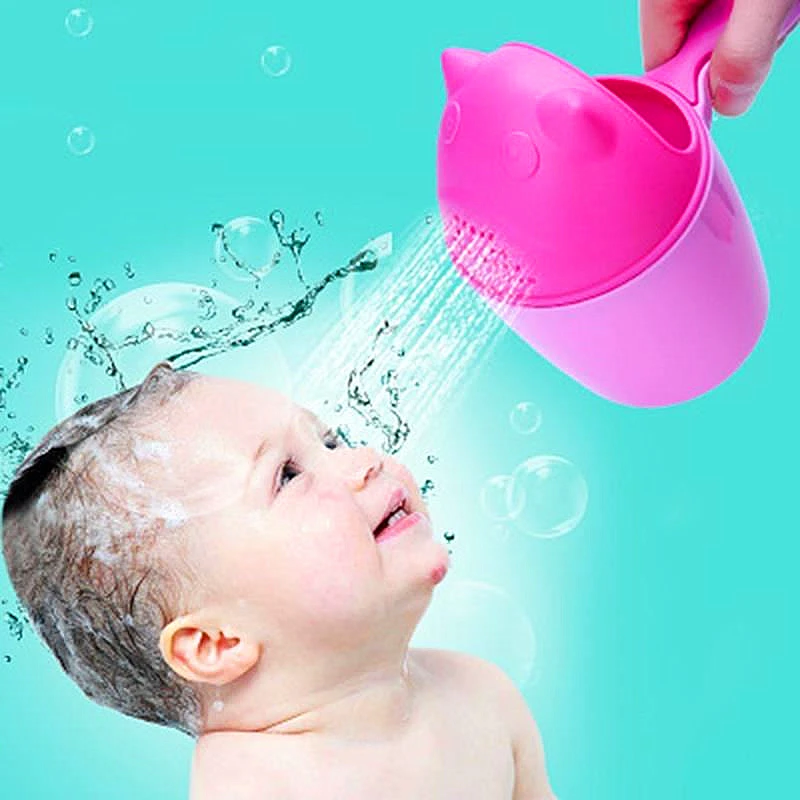 Baby Bath Caps Toddle Shampoo Cup Children Bathing Bailer Baby Shower Spoons Child Washing Hair Cup Kids Bath Tool