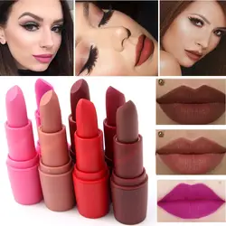 Модные Красота красные губы Батон Matte Lip Stick Водонепроницаемый макияж Пигмент коричневый телесного цвета матовая долгое Карандаши для губ