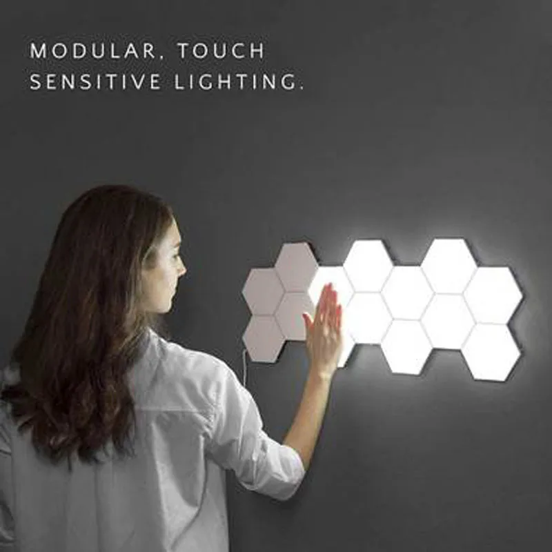 

Quantum lamp led Hexagonal lamps modular touch sensitive lighting night light magnetic hexagons creative decoration wall lampara