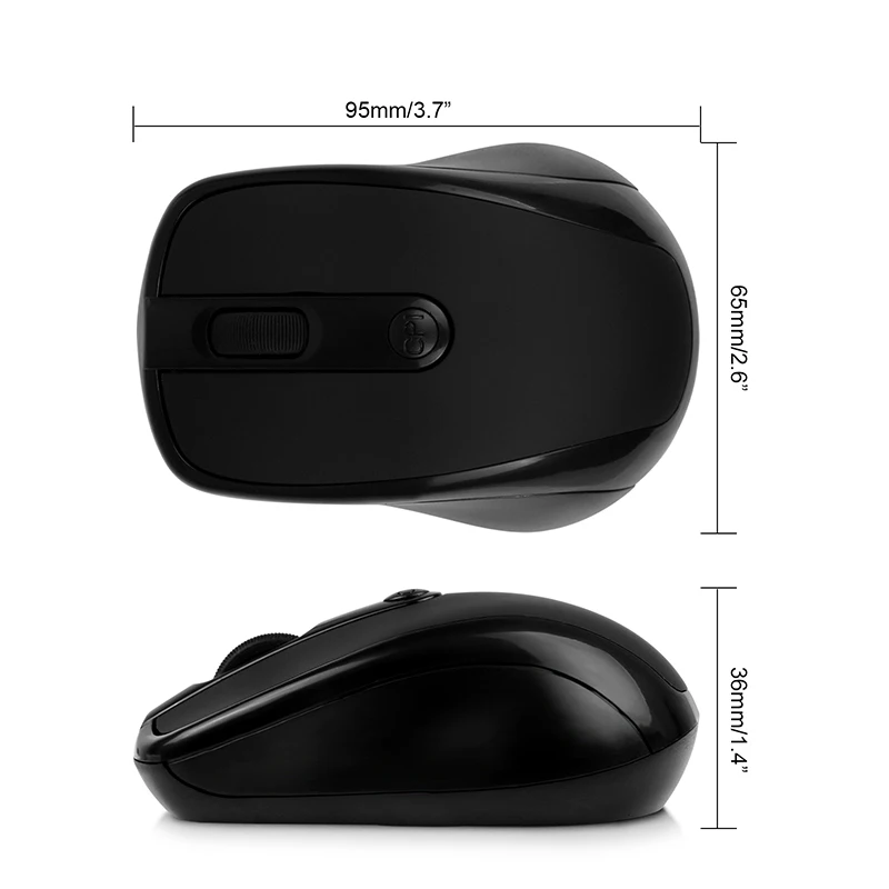 POWSTRO Mini Small USB Wireless Mouse Optical 1000 DPI Wireless Mice With USB Dongle for Tablet Laptop Notebook PC