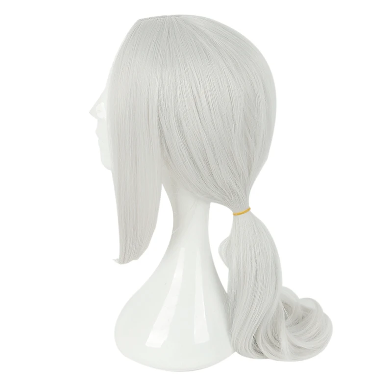 Mcoser 75 см длинные прямые синтетические волосы Высокая температура волокна белого цвета косплей парик WIG-658P