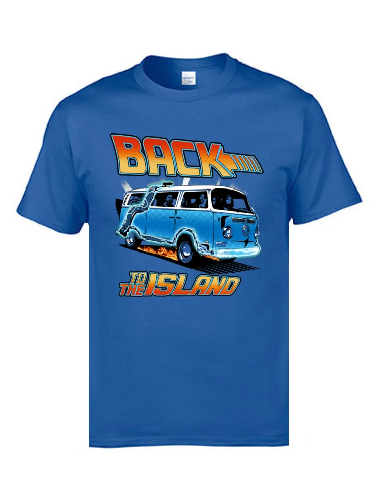 Birthday Cotton Fabric Tops & Tees for Men comfortable T-Shirt Cool Funny Crewneck Tops & Tees Short Sleeve Wholesale Back to the Island Lost And Back to the Future Spoof 574 blue