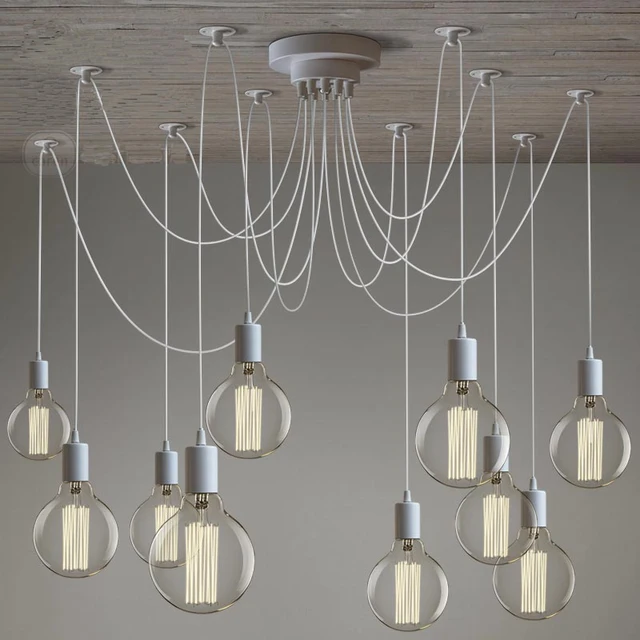 Modern White Ceiling Chandelier 10 Arms Adjule Hanging Lamp With Modern White Ceiling Chandelier 10 Arms Adjule Hanging Lamp With Remove Control E27 Kitchen Lighting Fixture