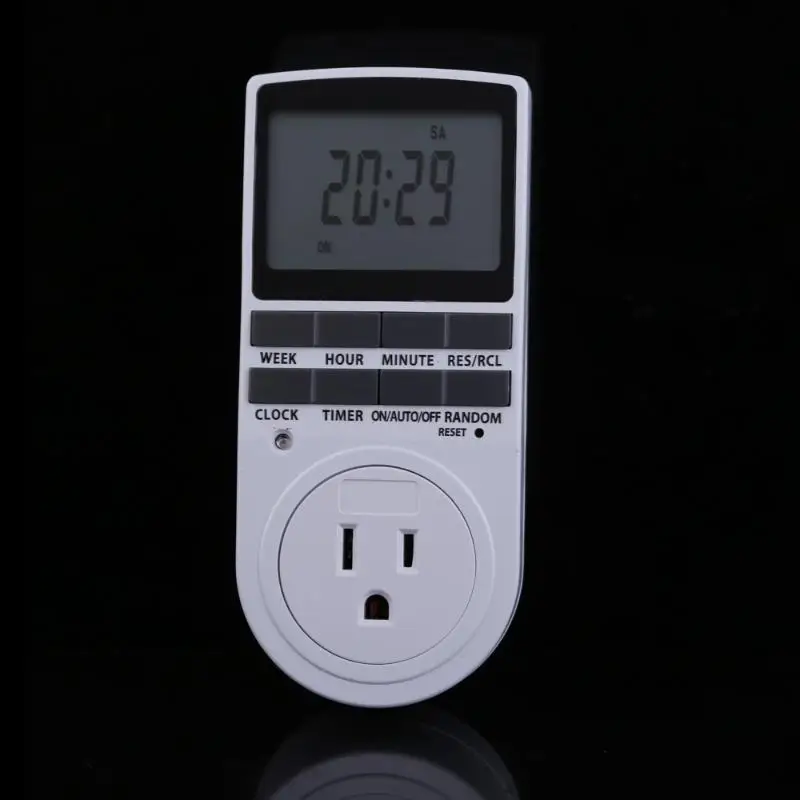 ЕС Plug портативный вставной цифровой таймер 24h 7 дней в неделю с ЖК-дисплеем для внутреннего прибора огни/ТВ/ПК/вентиляторы/кухня - Цвет: US