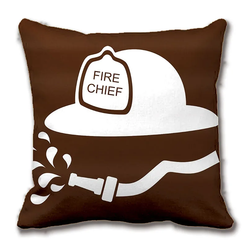 Fireman Throw Pillow In Chocolate Brown White Throw Cushion