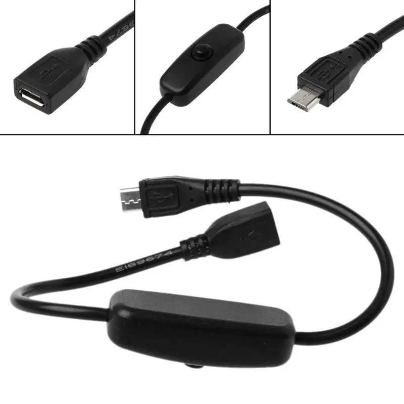

Micro USB Power Supply Extension Cable On Off Switch for Raspberry Pi Android