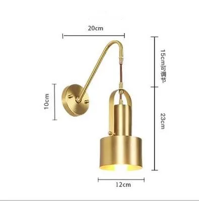 Minimalist copper brass wall light lamp LED bedside toilet bathroom reading wall light LED sconce modern simple gold wall light - Цвет абажура: D